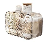 Porte-coton-tige - 328 g de stockage de rouge à lèvres translucide à la mode | Boîte de vanité sans perçage, avec 2 compartiments, organisateur de cosmétiques pour cotons-tiges, pinceaux de maquillage