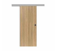 Porte coulissante applique Matild 63 cm avec cuvette carrée noire - Reivilo