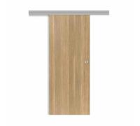 Porte coulissante applique Matild 73 cm avec crochet cylindre rond chromé - Reivilo