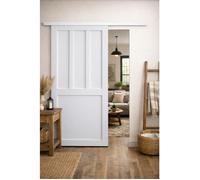 Porte Coulissante Atelier 2 panneaux blanc H204 x L73 cm Rail Alu bandeau blanc