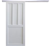 Porte Coulissante Atelier 2 Panneaux Blanc H204 x L83 + Rail Alu