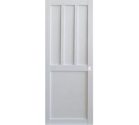 Porte Coulissante Atelier Blanc 2 panneaux H204 x L83 et Coquilles blanc