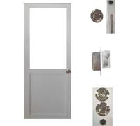 Porte Coulissante Atelier Blanc H204 x L83 sans meneau + serrure a condamnation