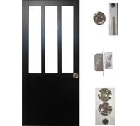 Porte Coulissante Atelier Noir H204 x L83 + serrure a condamnation