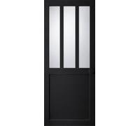 Porte Coulissante Atelier Noir vitre depoli H204 x L73