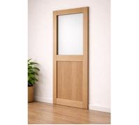 Porte Coulissante Atelier placage chene Vitrée H204 x L73 cm
