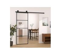 vidaXL Porte coulissante avec ferrure 76x205 cm Verre ESG & aluminium