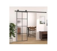 vidaXL Porte coulissante avec ferrure 76x205 cm Verre ESG & aluminium