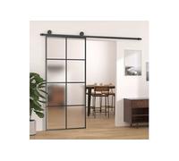 vidaXL Porte coulissante avec ferrure 90x205 cm verre ESG & aluminium