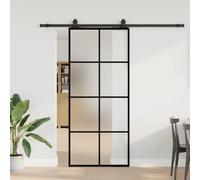 vidaXL Porte coulissante avec ferrure noire 102,5x205 cm verre ESG