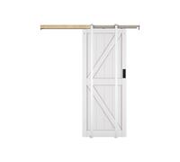 Porte coulissante avec système à galandage en bois et MDF - blanc - H205 x 83 cm - NEFARA