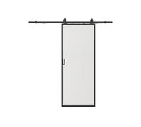Porte coulissante avec système en applique - aluminium et verre trempé dépoli - H205 x L93 cm - LINCI II