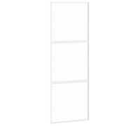 Porte Coulissante Blanc 76x205 cm Verre Trempé Aluminium | Cadre aluminium robuste, verre trempé transparent, butoir silencieux, design fin minimaliste, intérieur lumineux