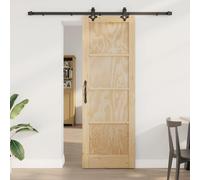 vidaXL Porte coulissante Naturelle et noire 73,5 x 211 cm