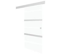 Porte coulissante butées souples verre ESG aluminium 76x205 cm | Design coulissant,ouverture peu encombrante,rail de suspension,fermeture silencieuse,transparence,passage élégant