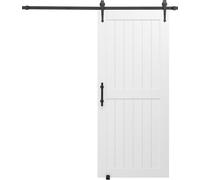 Porte coulissante de grange avec kit de quincaillerie 914 x 2134 mm Panneau MDF Surface en PVC