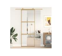 vidaXL Porte coulissante Golden 76x205 cm ESG-verre clair et aluminium