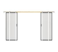 Porte coulissante double avec système à galandage - aluminium et verre trempé dépoli - 2 x H205 x L93 cm - LINCI II