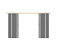 Porte coulissante double avec système à galandage - aluminium et verre trempé fumé dépoli - 2 x H205 x L63 cm - LINCI II