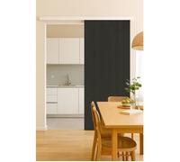 Porte Coulissante Effet Chêne Anthracite Grey Oak H204 x L83 cm Rail alu Bandeau Blanc