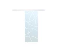 Porte coulissante en applique HEIDI - H205 x L83 cm - Verre trempé
