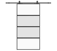 vidaXL Porte coulissante avec ferrure noire 102,5x205 cm verre trempé