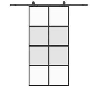 vidaXL Porte coulissante avec ferrure noire 102,5x205 cm verre trempé