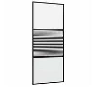 Porte coulissante en verre - vidaXL - 90x205 cm - Noir - Verre trempé - Aluminium - Design moderne - Gain de place