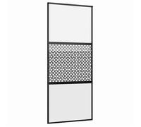 Porte coulissante en verre - vidaXL - 90x205 cm - Noir - Verre trempé - Aluminium - Design moderne - Gain de place