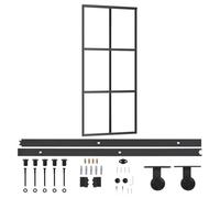 vidaXL Porte coulissante avec ferrure verre ESG & aluminium 90x205 cm