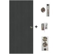 Porte Coulissante Grey OAK H204 x L83 + serrure a condamnation