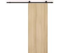 Porte Coulissante Honey OAK H204 x L93 + Rail a roulettes Noir