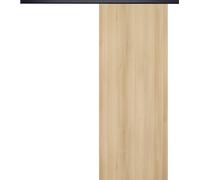 Porte Coulissante Honey OAK H204 x L93 + Rail alu Bandeau noir