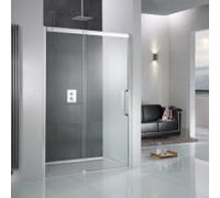 Porte coulissante HSK K2P, 2 vantaux pour niche, dimensions : 140,0 x 200,0 cm, élément fixe gauche, 2122140-L-41-120, Cabines de douche: Aspect chromé : Verre véritable TwinSeal