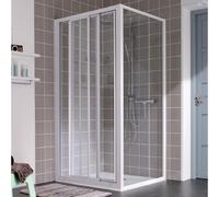 Porte coulissante - LEDA - Atout 2 - 3 vantaux - 120 cm - Verre transparent - Installation en niche