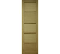 Porte Coulissante placage chene 5 panneaux H204 X L63