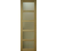 Porte Coulissante placage chene 5 vitrages H204 X L83