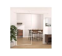 vidaXL Porte coulissante verre ESG et aluminium 102,5x205 cm blanc