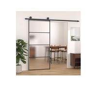 vidaXL Porte coulissante verre ESG et aluminium mat 90x205 cm noir