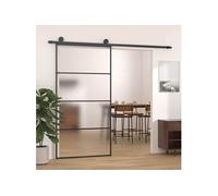vidaXL Porte coulissante verre ESG et aluminium mat 102,5x205 cm noir