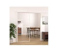 vidaXL Porte coulissante verre ESG et aluminium 90x205 cm blanc