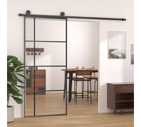 vidaXL Porte coulissante verre ESG et aluminium mat 102,5x205 cm blanc
