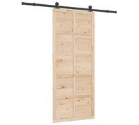 Porte coulissante vidaXL, 100 x 208 cm, en bois massif de pin, finition naturelle