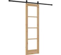 vidaXL Porte coulissante Naturel et Noir 61 x 198,5 cm
