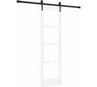 Porte coulissante vidaXL blanche 61 x 198,5 cm en pin massif et verre