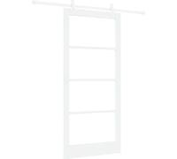 Porte coulissante vidaXL blanche 93 x 202 cm en pin massif et verre