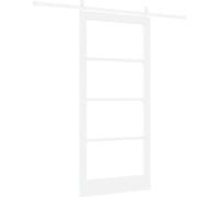Porte coulissante vidaXL blanche 93 x 202 cm en pin massif et verre