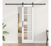 Porte coulissante vidaXL avec kit ORKDAL Blanche 61x198,5 cm, Porte intérieure vidaXL avec verre ORKDAL Blanche 61x198,5x4 cm