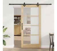 vidaXL Porte coulissante ORKDAL Naturel et noir 93 x 202 cm