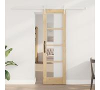 Porte coulissante vidaXL avec quincaillerie 61x198,5 cm Bois massif en pin, Porte intérieure vidaXL avec verre 'ORKDAL'61x198,5x4 cm Bois massif en pin